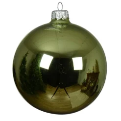 KAEMINGK Lot de 4 boules de Noël en verre (D100 mm) Arctique brillante Thé Vert