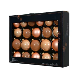 KAEMINGK Lot de 21 boules de Noël en verre (D60 à 75 mm) Assorties Cristal Pêche Clearance