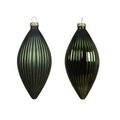 KAEMINGK Lot de 3 boules de Noël en verre (D60 mm) Goutte précieuse Vert sapin Best