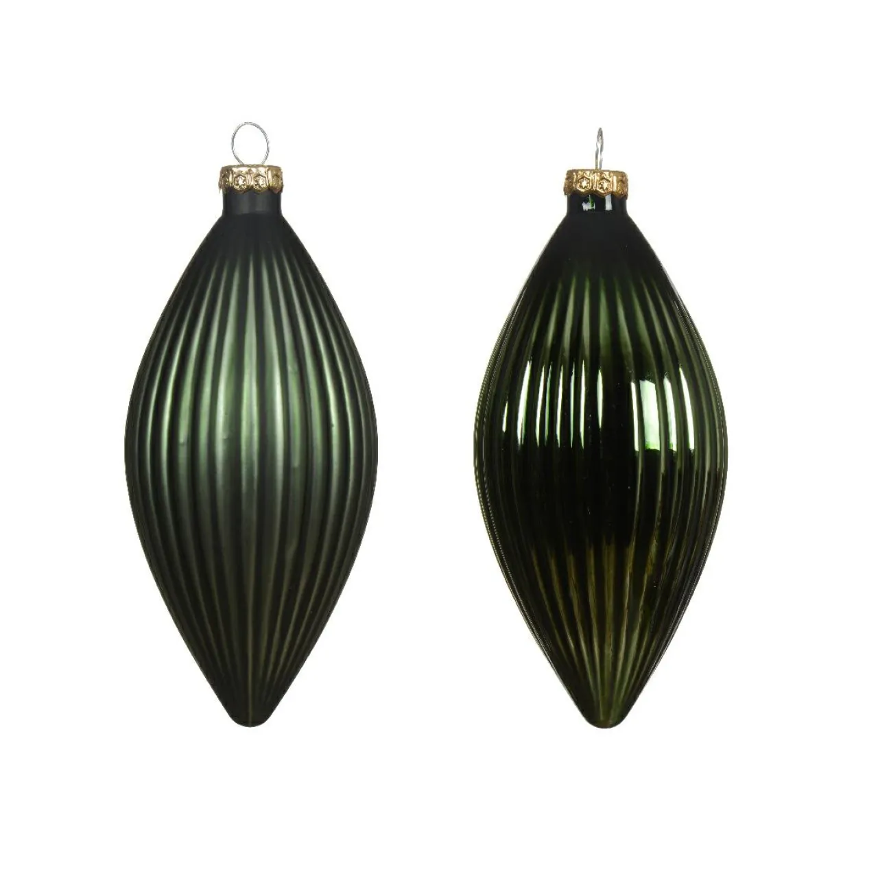 KAEMINGK Lot de 3 boules de Noël en verre (D60 mm) Goutte précieuse Vert sapin Best