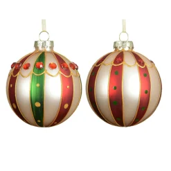 KAEMINGK Lot de 3 boules de Noël en verre (D80 mm) Sweet Circus Multicolore Clearance