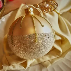 KAEMINGK Lot de 6 boules de Noël en verre (D80 mm) Ballotine Perle