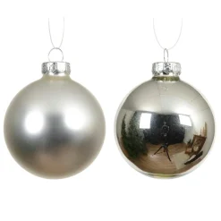 KAEMINGK Lot de 6 boules de Noël en verre (D80 mm) Boréal Argent Best
