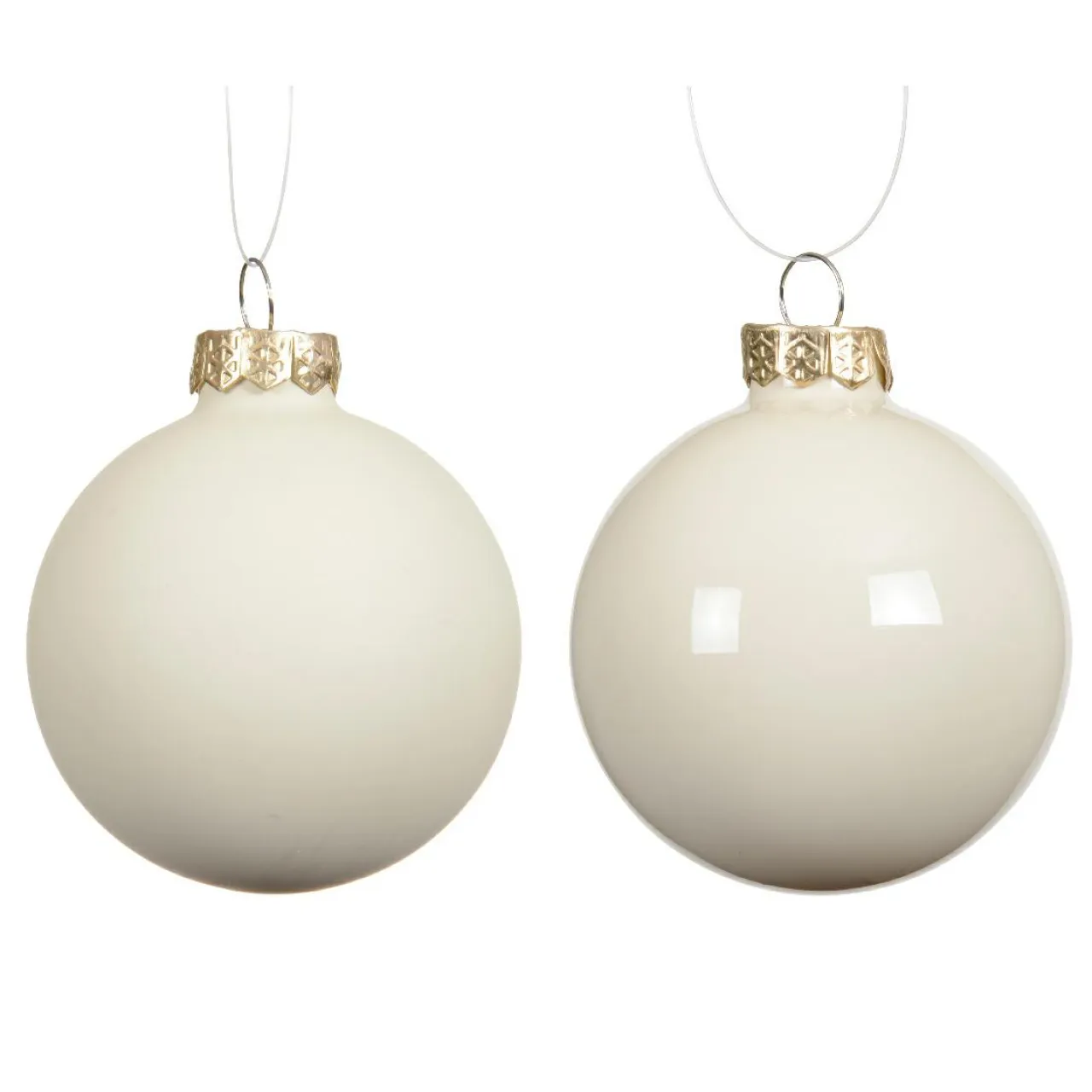 KAEMINGK Lot de 6 Boules de Noël en verre (D80 mm) Boréal Blanc laine Hot