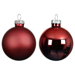 KAEMINGK Lot de 6 boules de Noël en verre (D80 mm) Boréal Bordeaux Clearance