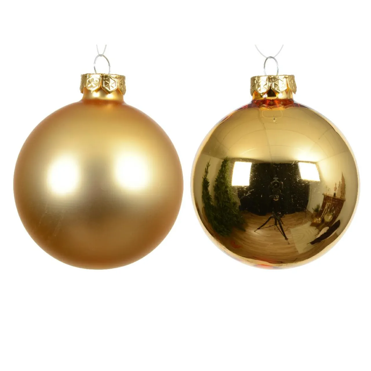 KAEMINGK Lot de 6 boules de Noël en verre (D80 mm) Béal Or Sale
