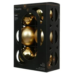KAEMINGK Lot de 6 boules de Noël en verre (D80 mm) Béal Or Sale