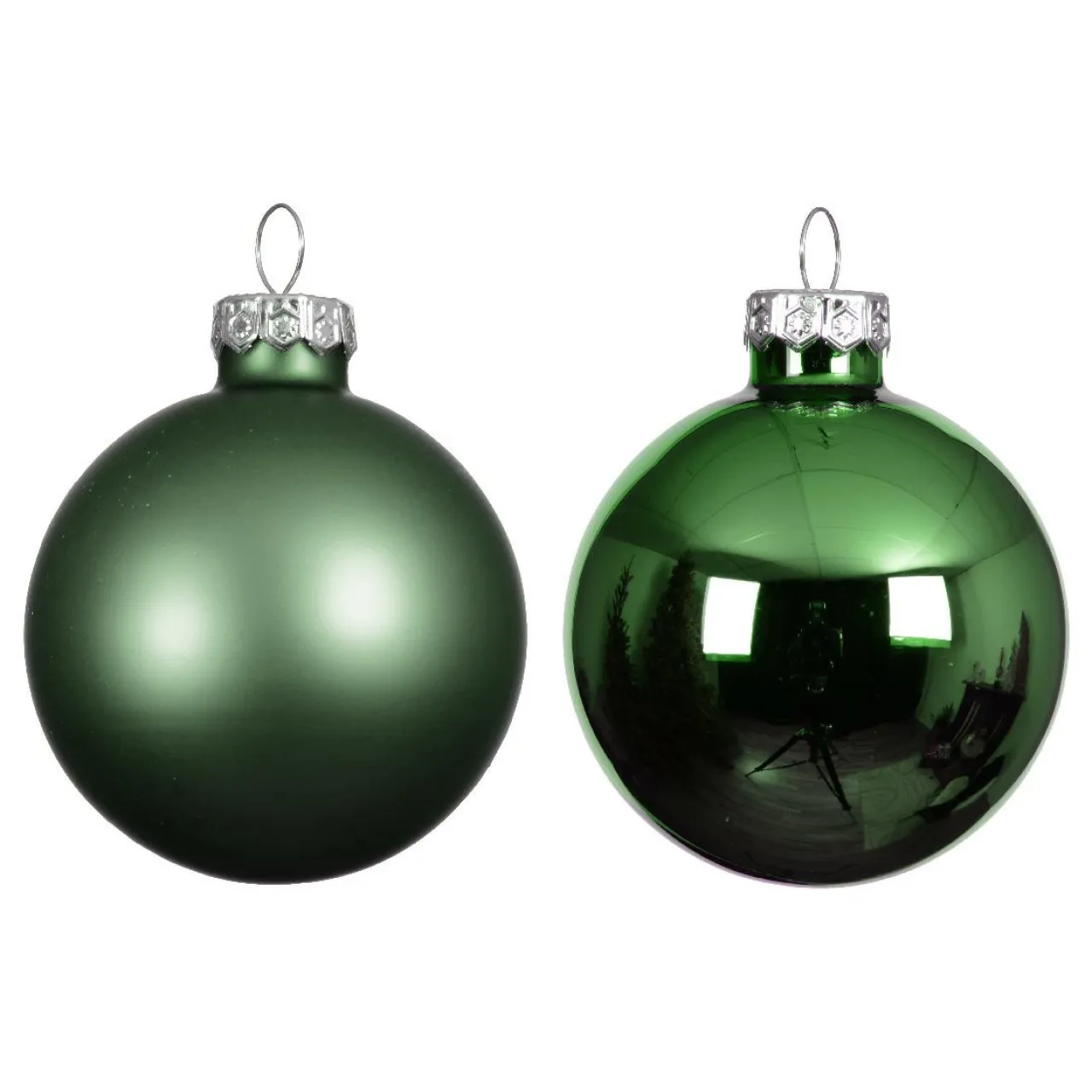 KAEMINGK Lot de 6 boules de Noël en verre (D80 mm) Boréal Vert sapin Clearance