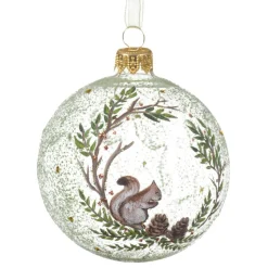 KAEMINGK Lot de 6 boules de Noël en verre (D80 mm) Écureuil sauvage Transparent Clearance