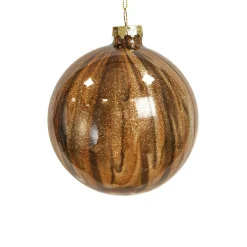 KOOPMAN Lot de 9 boules de Noël en verre (D100 mm) New York Brun scintillant Marron Outlet