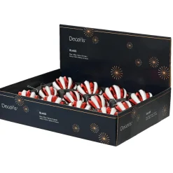 KAEMINGK Lot de 12 boules de Noël en verre (D80 mm) Christmas glam et Blanc Rouge Best