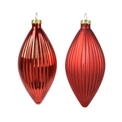 KAEMINGK Lot de 3 boules de Noël en verre (D60 mm) Goutte précieuse Rouge Outlet