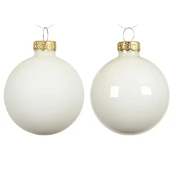 KAEMINGK Lot de 4 boules de Noël en verre (D100 mm) Boréal Blanc laine Outlet