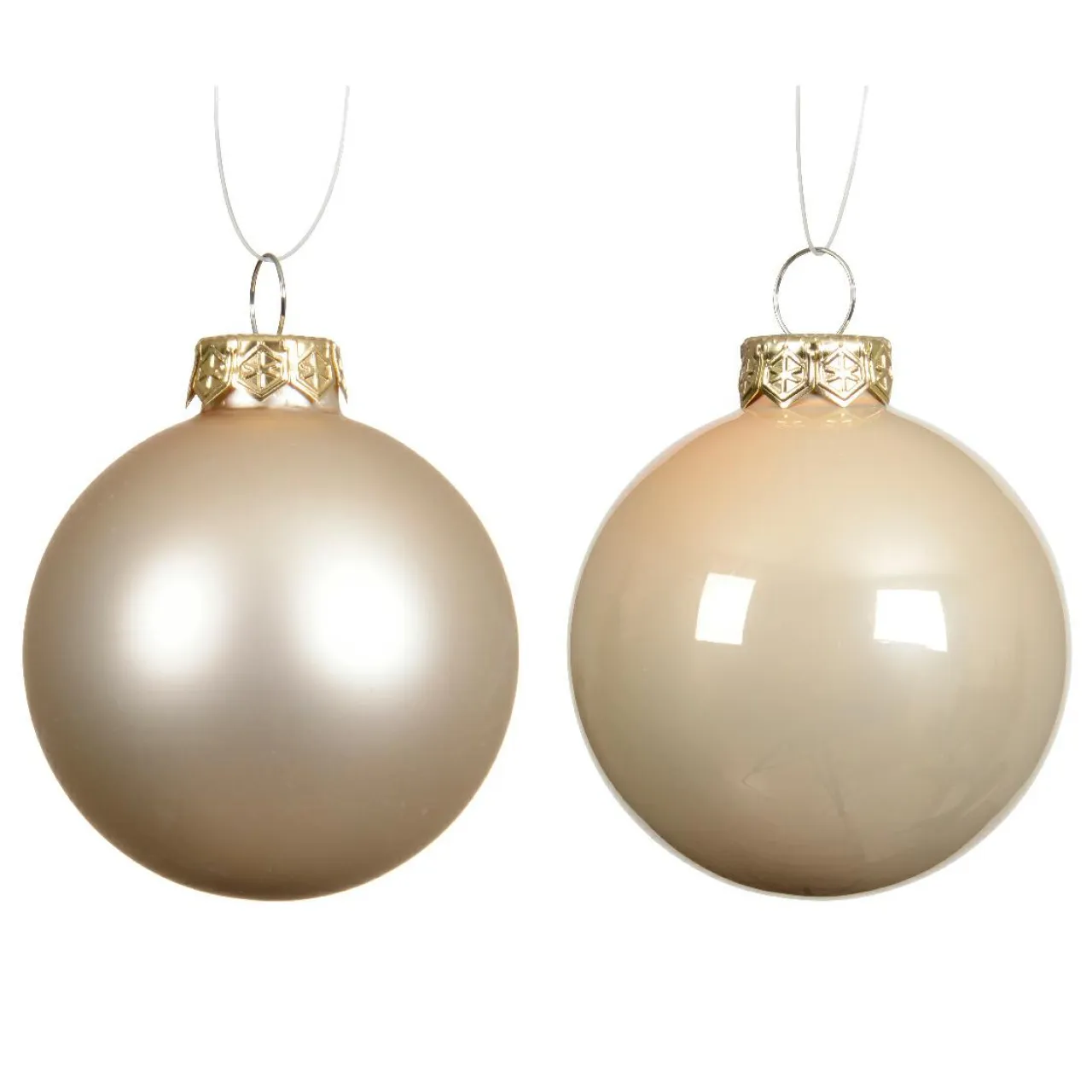 KAEMINGK Lot de 4 boules de Noël en verre (D100 mm) Boréal Perle Discount