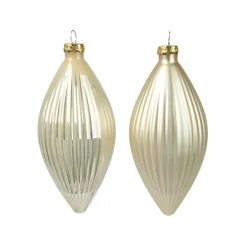 KAEMINGK Lot de 3 boules de Noël en verre (D60 mm) Goutte précieuse Perle Outlet