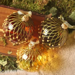 KAEMINGK Lot de 6 boules de Noël en verre (D80 mm) Vintage Reno Multicolore New