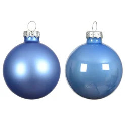 KAEMINGK Lot de 6 boules de Noël en verre (D80 mm) Boréal Bleu Ciel Hot