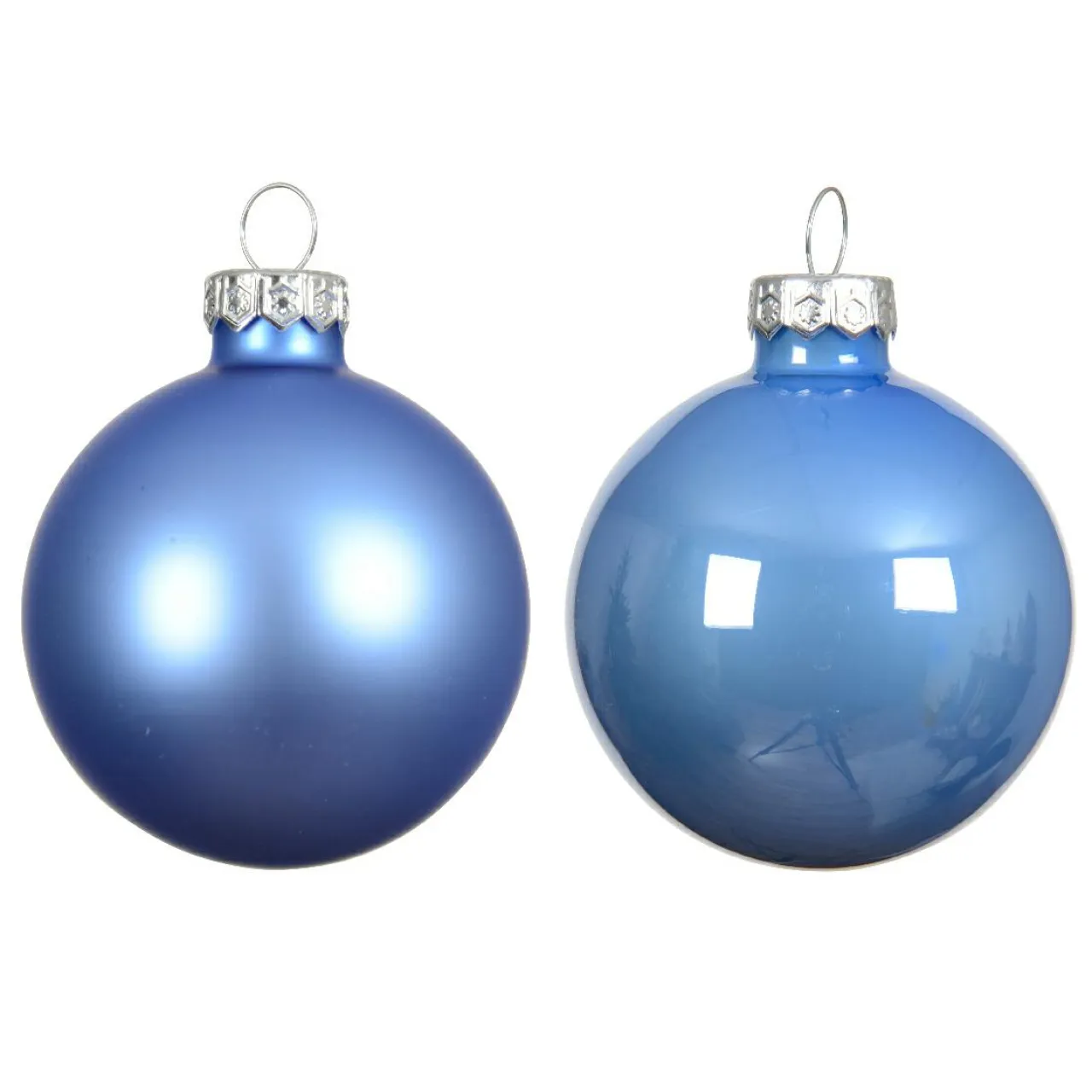 KAEMINGK Lot de 6 boules de Noël en verre (D80 mm) Boréal Bleu Ciel Hot