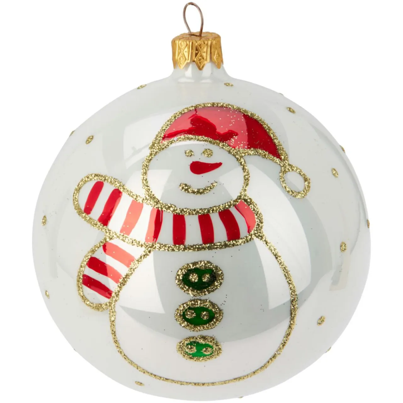 KOOPMAN Lot de 6 boules de Noël en verre (D100 mm) Mignonneries nacré Blanc Sale