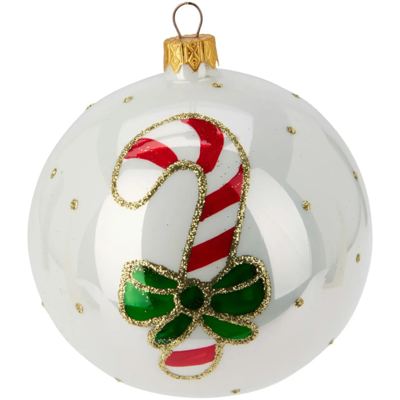 KOOPMAN Lot de 6 boules de Noël en verre (D100 mm) Mignonneries nacré Blanc Sale