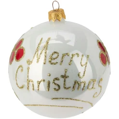 KOOPMAN Lot de 6 boules de Noël en verre (D100 mm) Mignonneries nacré Blanc Sale