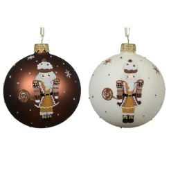 KAEMINGK Lot de 6 boules de Noël en verre (D80 mm) Casse-noisettes Chocolatés Marron Best