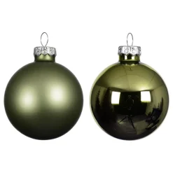 KAEMINGK Lot de 6 boules de Noël en verre (D80 mm) Boréal Vert romarin Sale