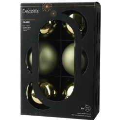 KAEMINGK Lot de 6 boules de Noël en verre (D80 mm) Boréal Vert romarin Sale