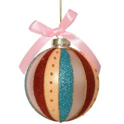 KAEMINGK Lot de 12 boules de Noël en verre (D80 mm) Rêverie Multicolore Discount