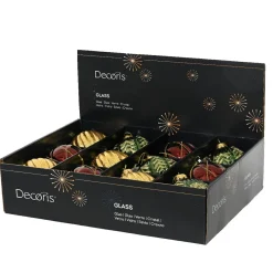 KAEMINGK Lot de 12 boules de Noël en verre (D100 mm) Rêverie , vert sapin et or Bordeaux Best