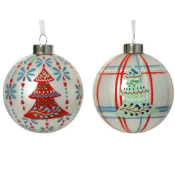 KAEMINGK Lot de 12 boules de Noël en verre (D80 mm) Folk slave Multicolore Sale