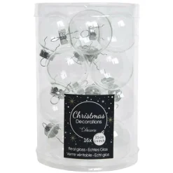 KAEMINGK Lot de 16 boules de Noël en verre (D35 mm) Myst Transparent Online