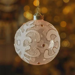 KAEMINGK Lot de 3 boules de Noël en verre (D80 mm) Castel Perle Online