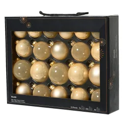 KAEMINGK Lot de 21 boules de Noël en verre (D60 à 75 mm) Assorties Cristal Perle Best