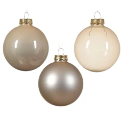 KAEMINGK Lot de 21 boules de Noël en verre (D60 à 75 mm) Assorties Cristal Perle Best