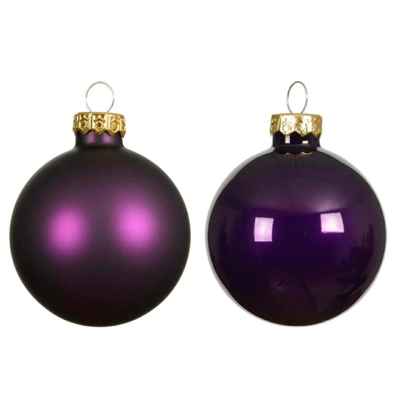KAEMINGK Lot de 6 boules de Noël en verre (D80 mm) Boréal Figue Violet