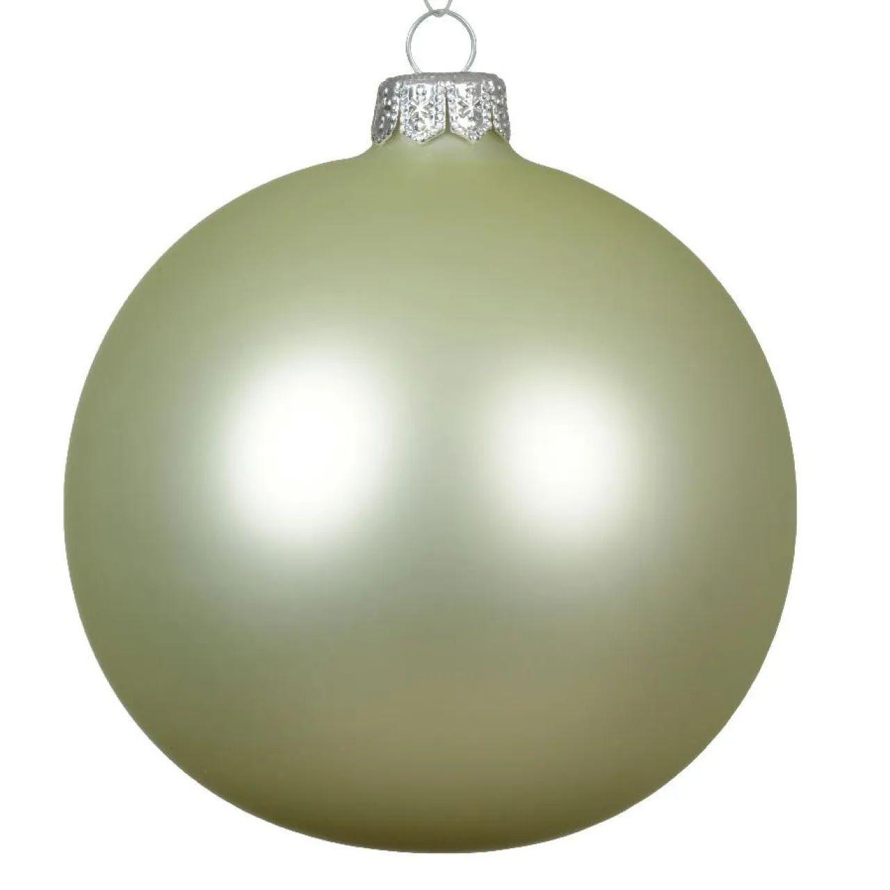 KAEMINGK Lot de 4 boules de Noël en verre (D100 mm) Arctique mate Menthe blanche Vert menthe Hot