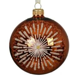 KAEMINGK Lot de 6 boules de Noël en verre (D80 mm) Médaillon étoilé Citrouille Orange Citrouille Hot