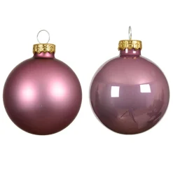 KAEMINGK Lot de 4 boules de Noël en verre (D100 mm) Boréal Vieux rose Discount