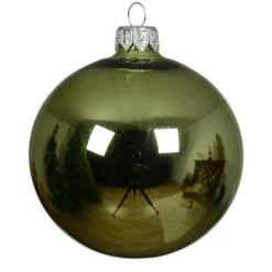 KAEMINGK Lot de 6 boules de Noël en verre (D80 mm) Arctique brillante Thé Vert Outlet