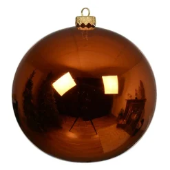 KAEMINGK Lot de 4 boules de Noël en verre (D100 mm) Arctique brillante Citrouille Orange Citrouille New