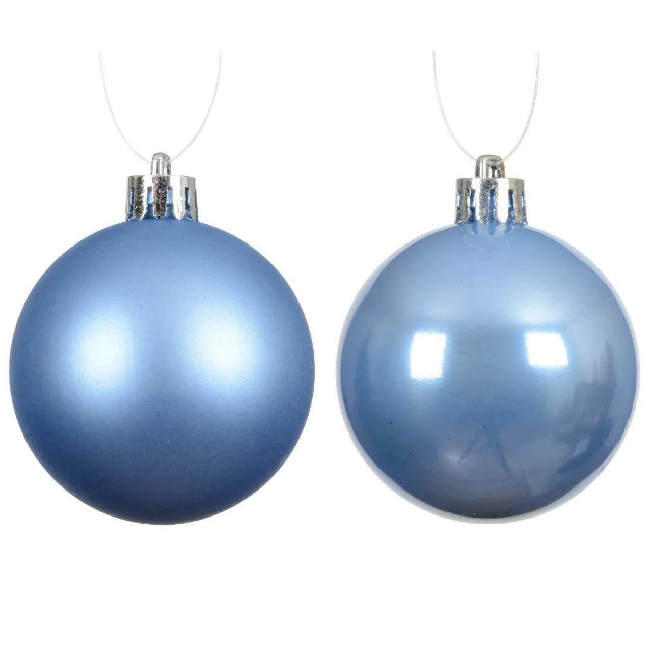 KAEMINGK Lot de 4 boules de Noël unies (D100 mm) Aravis Bleu Ciel