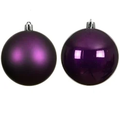 KAEMINGK Lot de 4 boules de Noël unies (D100 mm) Aravis Figue Violet Clearance