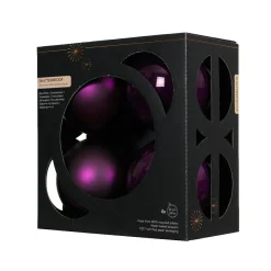 KAEMINGK Lot de 4 boules de Noël unies (D100 mm) Aravis Figue Violet Clearance