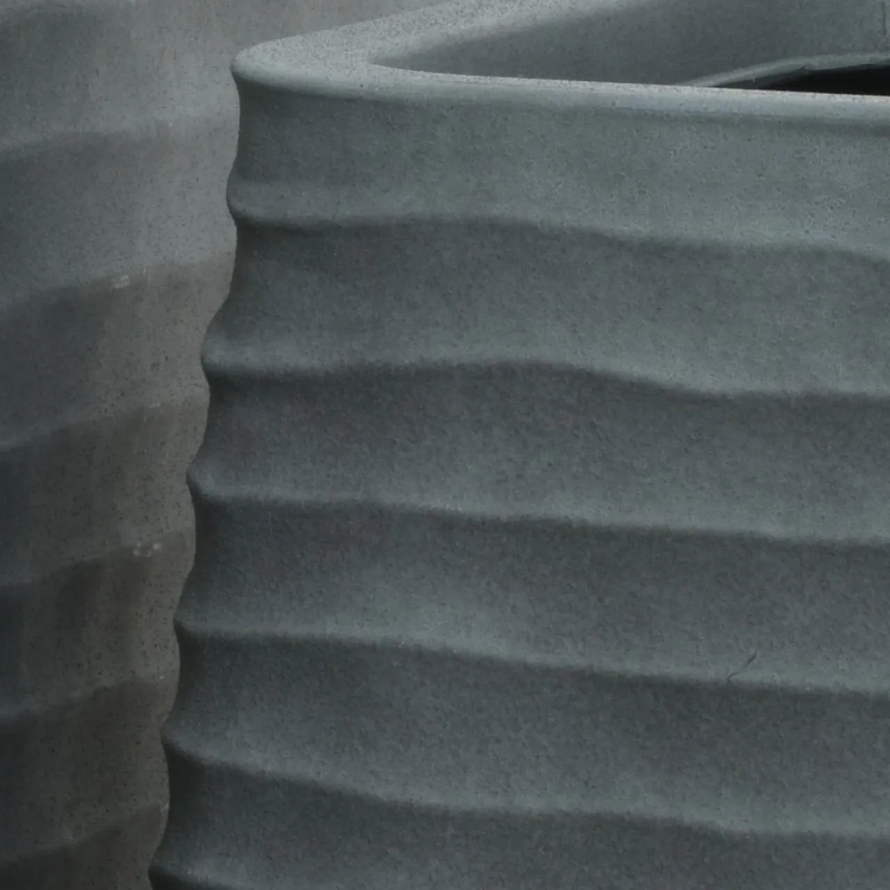 EMINZA Lot de 3 cache-pots d'extérieur carrés (H49-37-27 cm) Jamie Gris effet béton Gris ficelle Clearance