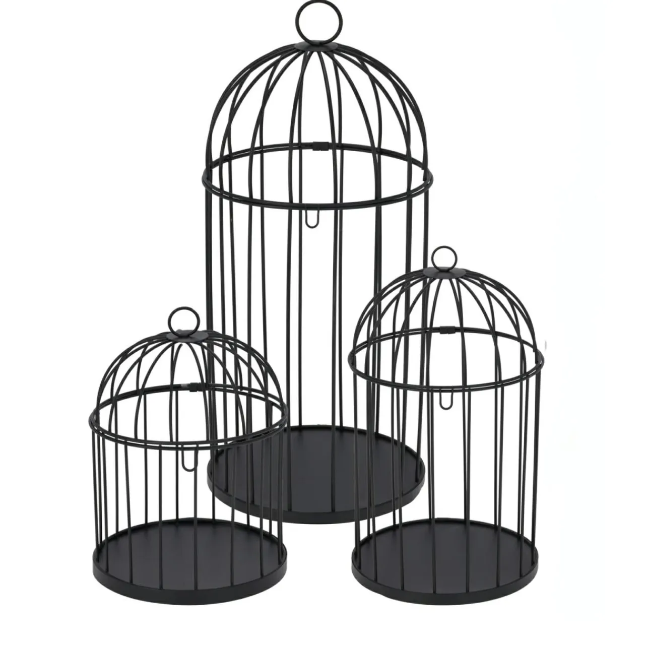 KOOPMAN Lot de 3 cages à oiseaux (H41 cm) Christmas Chic Noir Sale