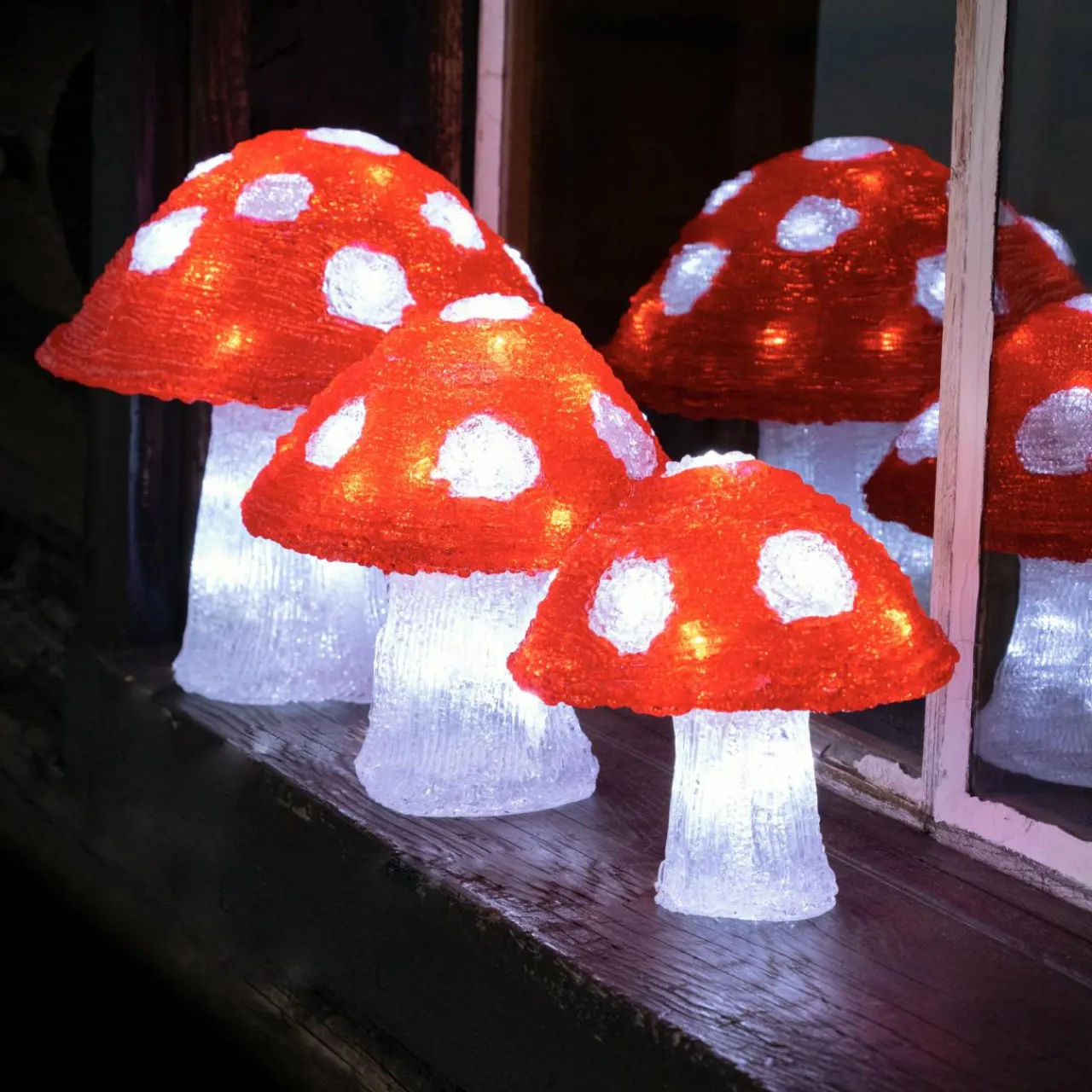 EMINZA Lot de 3 champignons lumineux 72 LED (H23 cm) Blanc froid Clearance