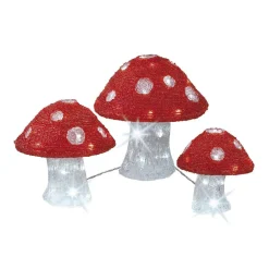 EMINZA Lot de 3 champignons lumineux 72 LED (H23 cm) Blanc froid Clearance
