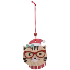 Feeric Lights & Christmas Lot de 4 Chats à suspendre (H12 cm) Christmas Multicolore Outlet