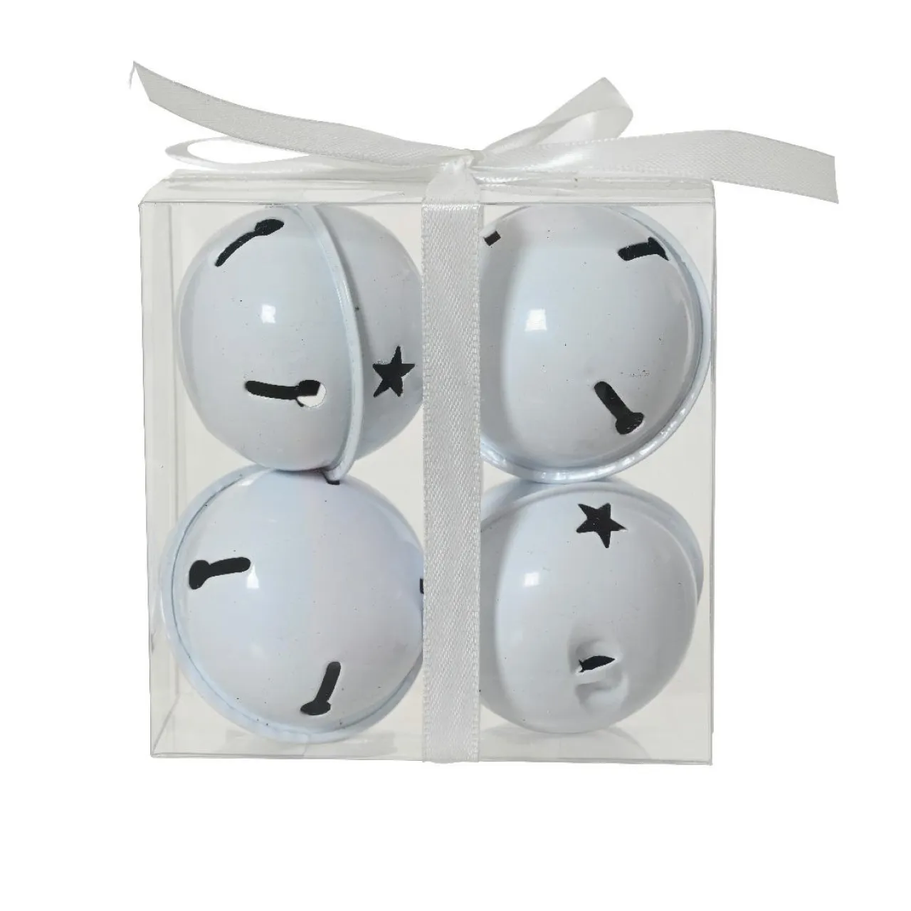 KAEMINGK Lot de 4 clochettes en métal (D11 cm) Christmas Nova Blanc